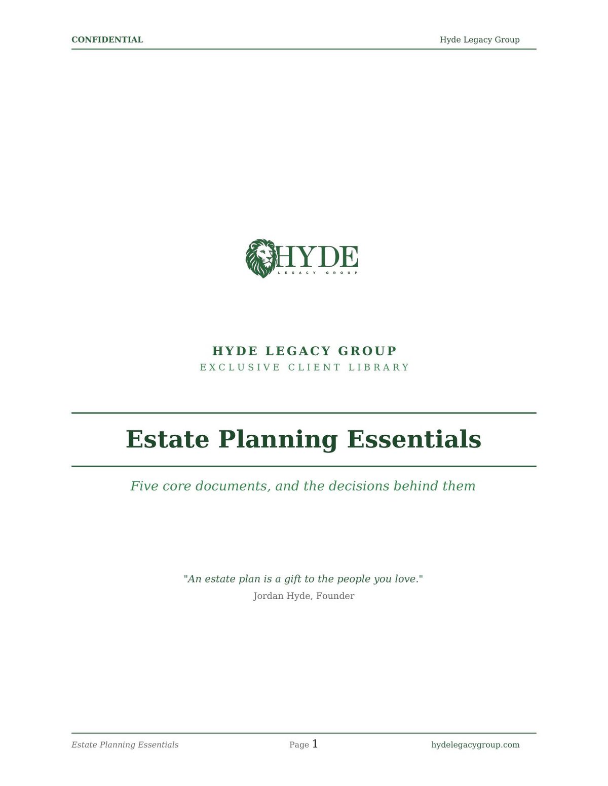 Cover page of Estate Planning Essentials